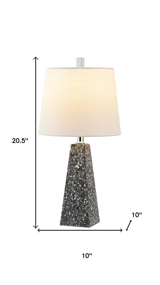 Set of Two 21" Gray Geometric Table Lamps With Empire Shades