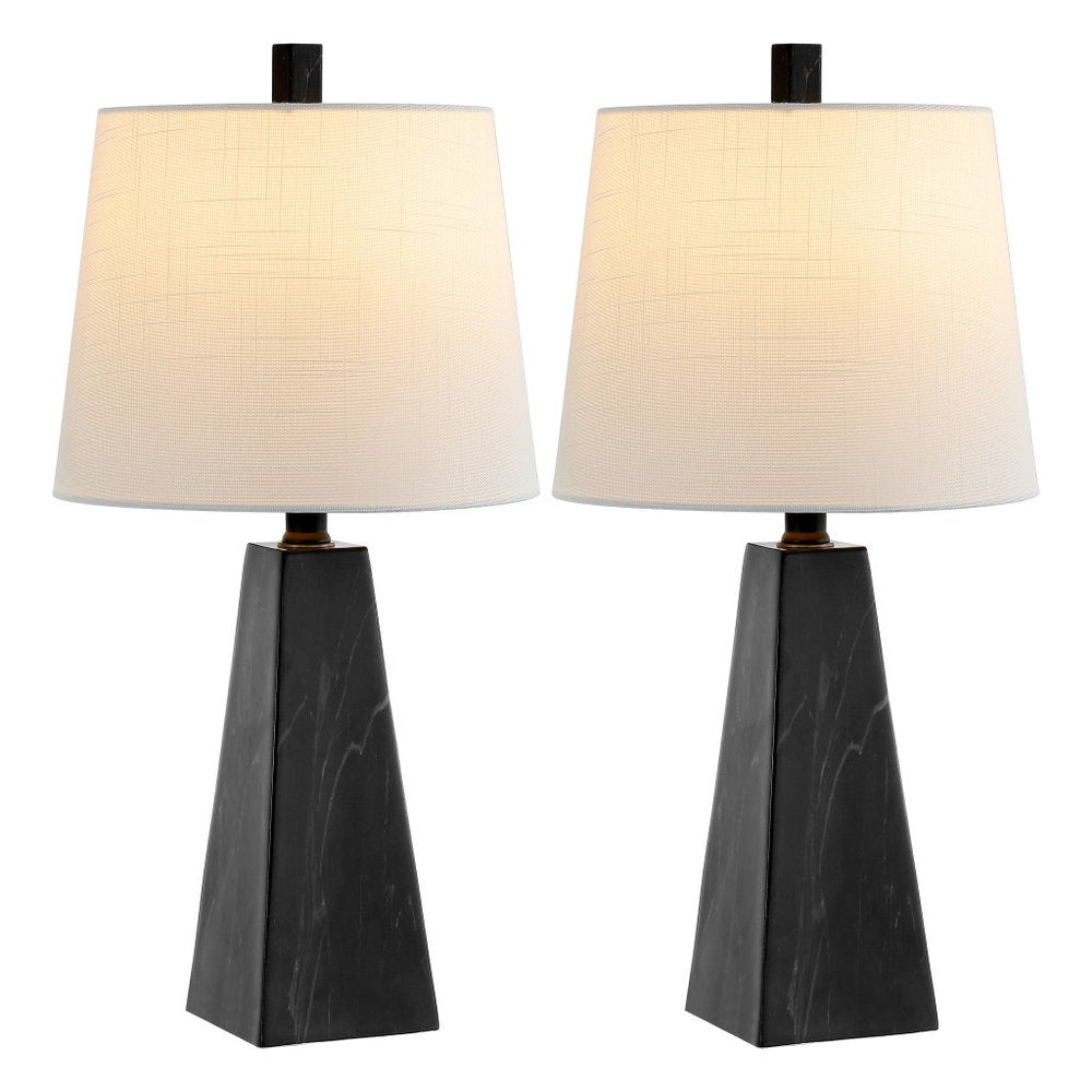 Set of Two 21" Black Novelty Table Lamps With Empire Shades