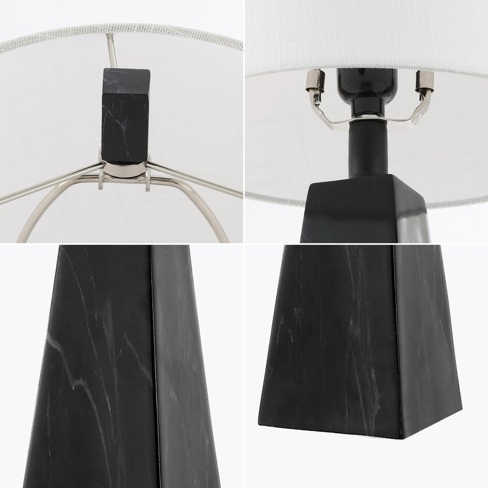 Set of Two 21" Black Novelty Table Lamps With Empire Shades