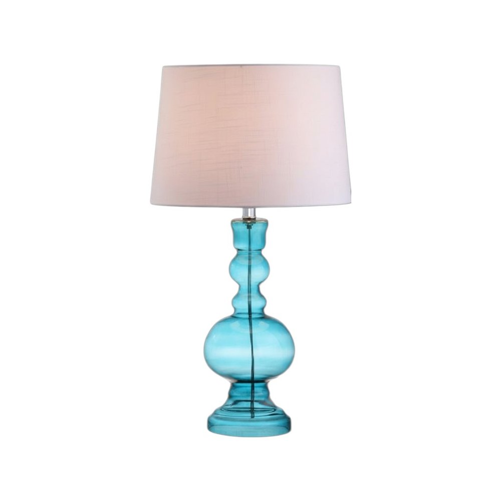Set of Two 29" Blue Urn Table Lamps With Drum Shades