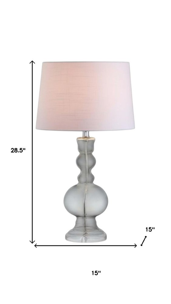 Set of Two 29" Clear Novelty Table Lamps With Drum Shades