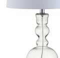 Set of Two 29" Clear Novelty Table Lamps With Drum Shades