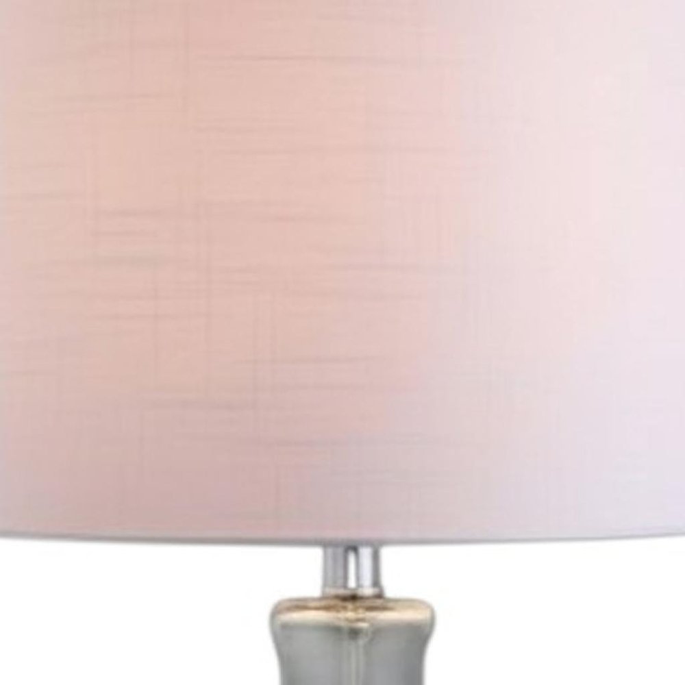 Set of Two 29" Clear Novelty Table Lamps With Drum Shades