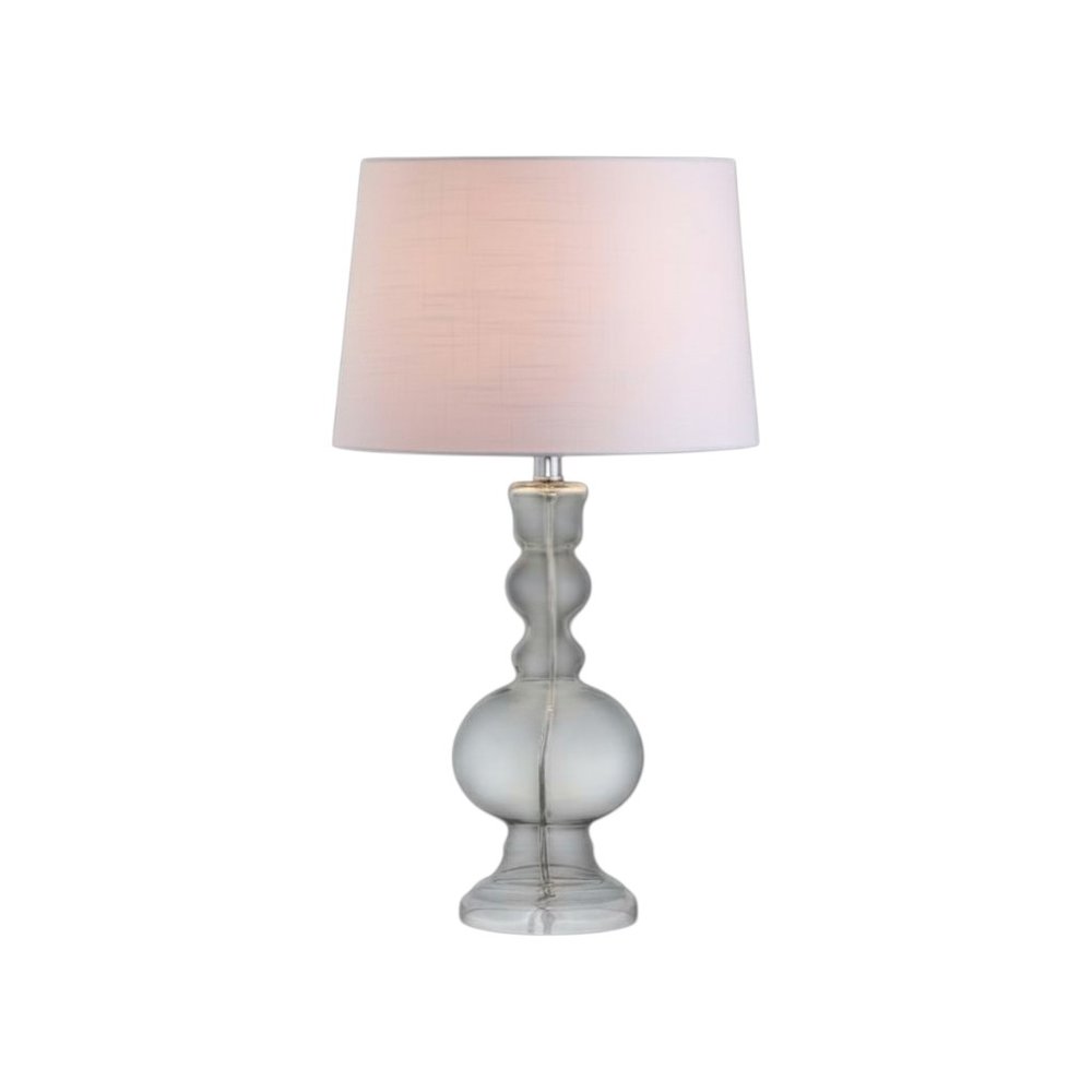 Set of Two 29" Clear Novelty Table Lamps With Drum Shades