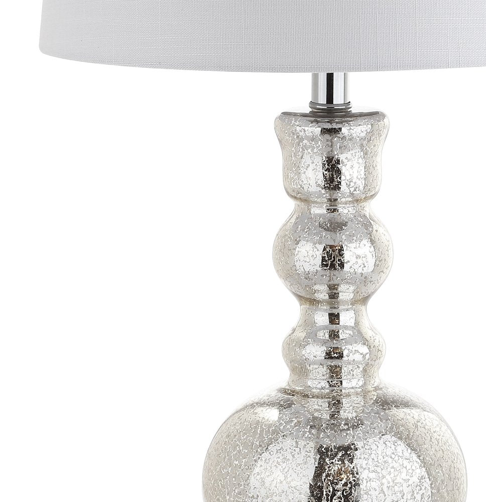 Set of Two 29" Silver Novelty Table Lamps With Drum Shades