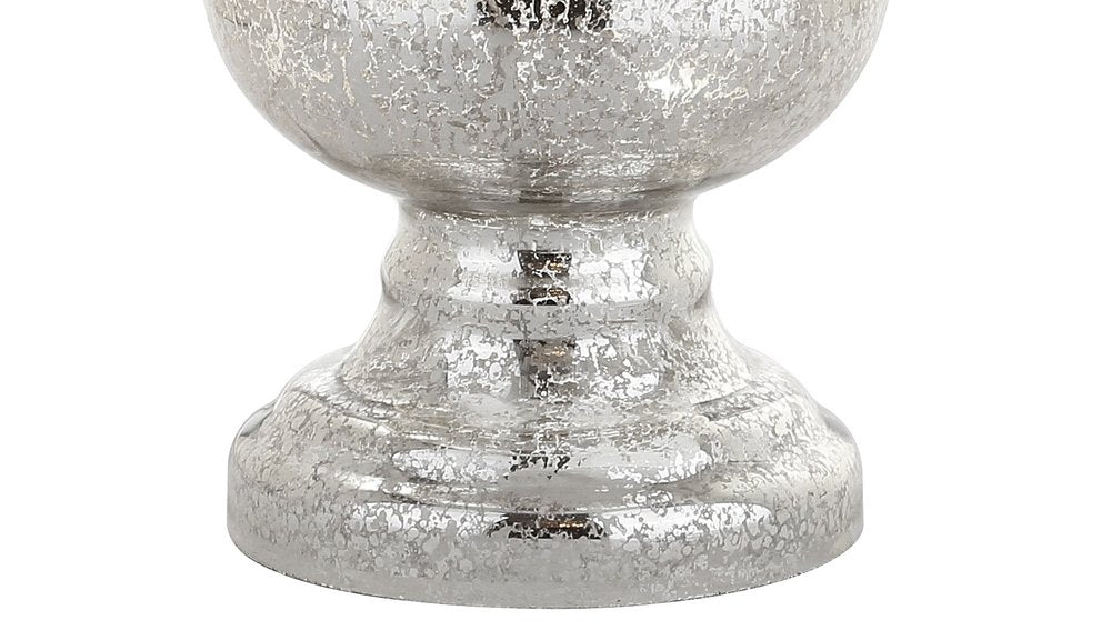 Set of Two 29" Silver Novelty Table Lamps With Drum Shades on a white background