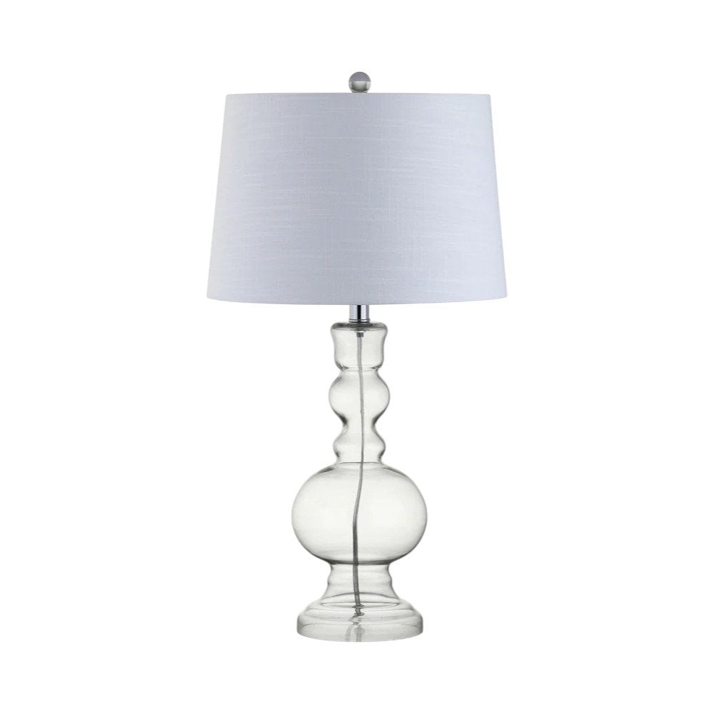 Set of Two 29" Silver Novelty Table Lamps With Drum Shades on a white background