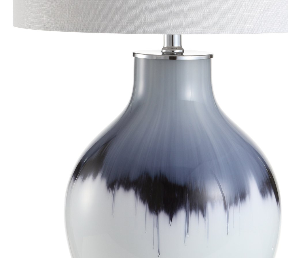 27" Silver Novelty Table Lamp With Globe Shade. Table lamp isolated on a plain white background, in a silver finish.