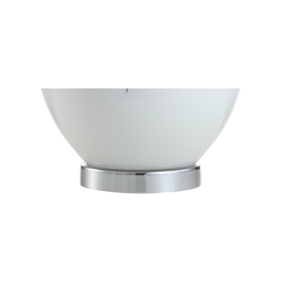 27" Silver Novelty Table Lamp With Globe Shade. Table lamp isolated on a plain white background, showing its silver color.