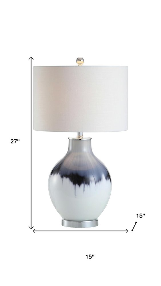 27" Silver Novelty Table Lamp With Globe Shade. Table lamp isolated on a plain white background, finished in silver.