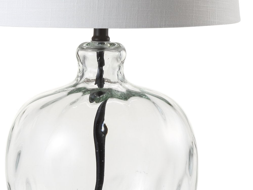 27" Black Globe Table Lamp With Globe Shade. Table lamp isolated on a plain white background.