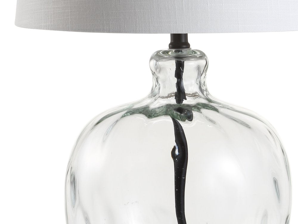 27" Black Globe Table Lamp With Globe Shade. Table lamp isolated on a plain white background.