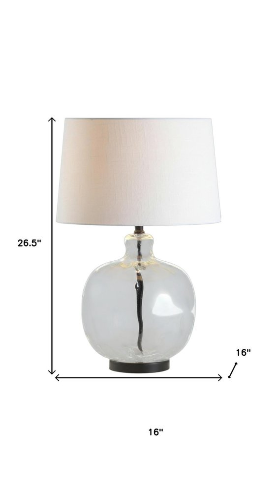 27" Black Globe Table Lamp With Globe Shade. Table lamp isolated on a plain white background.