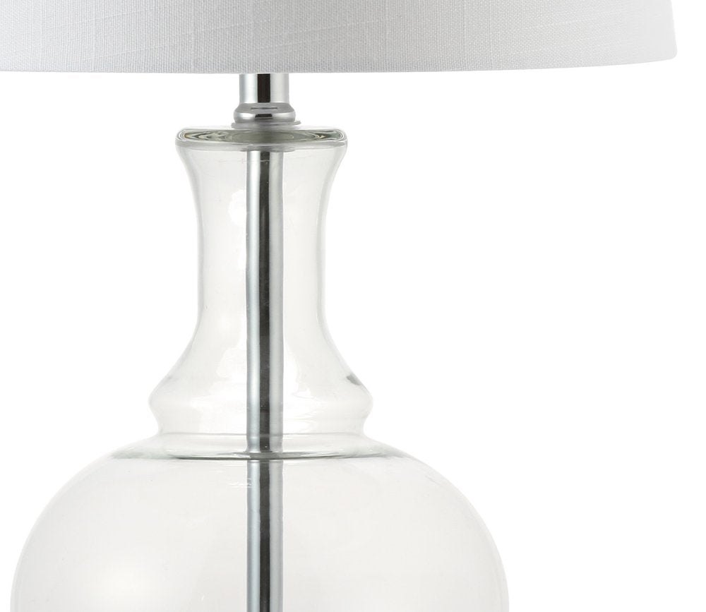 Set of Two 25" Silver Novelty Table Lamps With Drum Shades