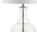 Set of Two 25" Silver Novelty Table Lamps With Drum Shades on a white background