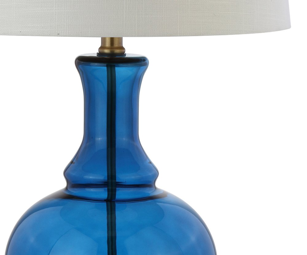 Set of Two 25" Gold Novelty Table Lamps With Drum Shades