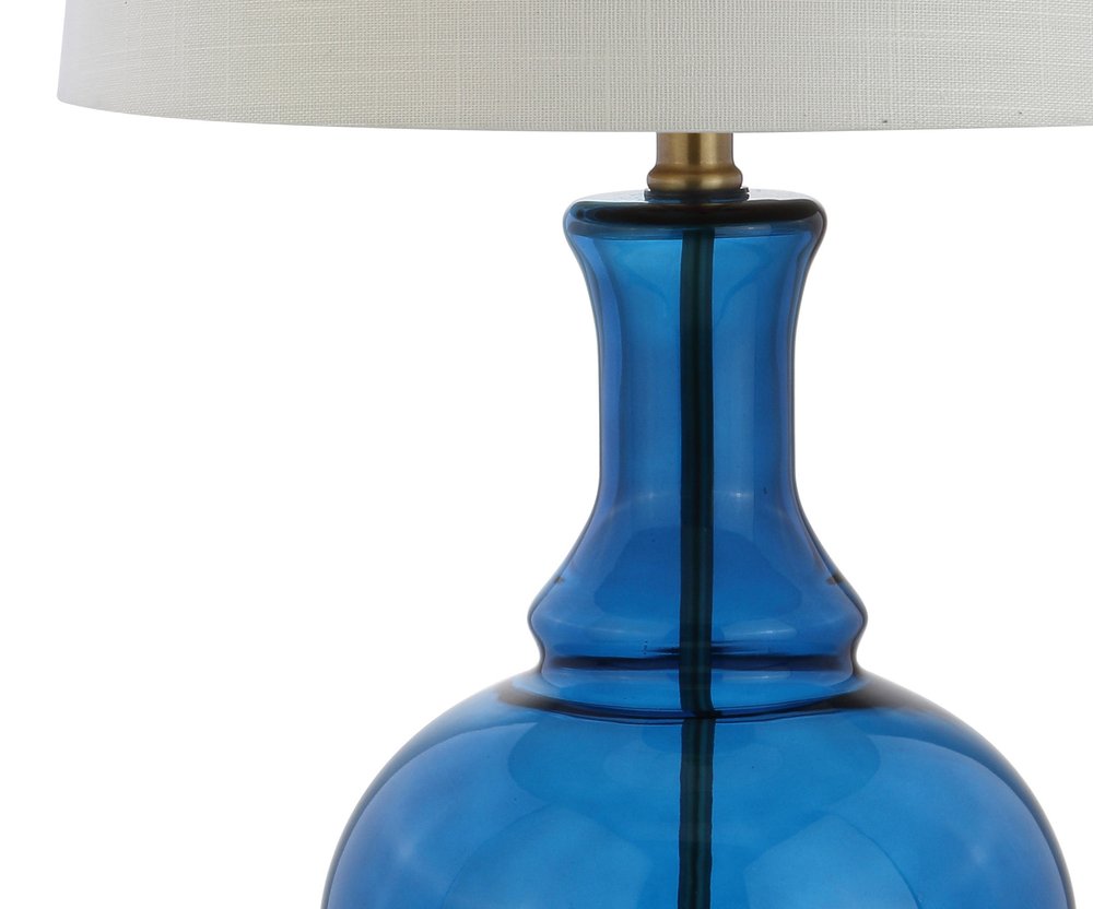 Set of Two 25" Gold Novelty Table Lamps With Drum Shades on a white background