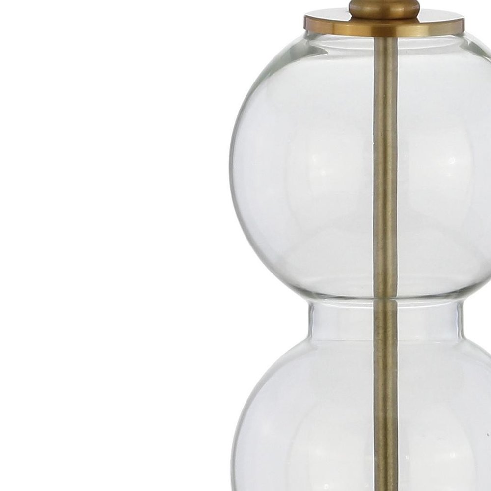 Set of Two 27" Gold Novelty Table Lamps With Drum Shades