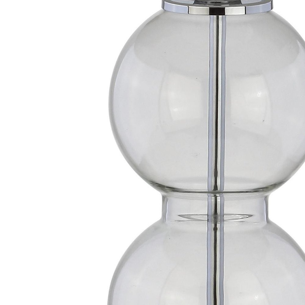 Set of Two 27" Silver Novelty Table Lamps With Drum Shades