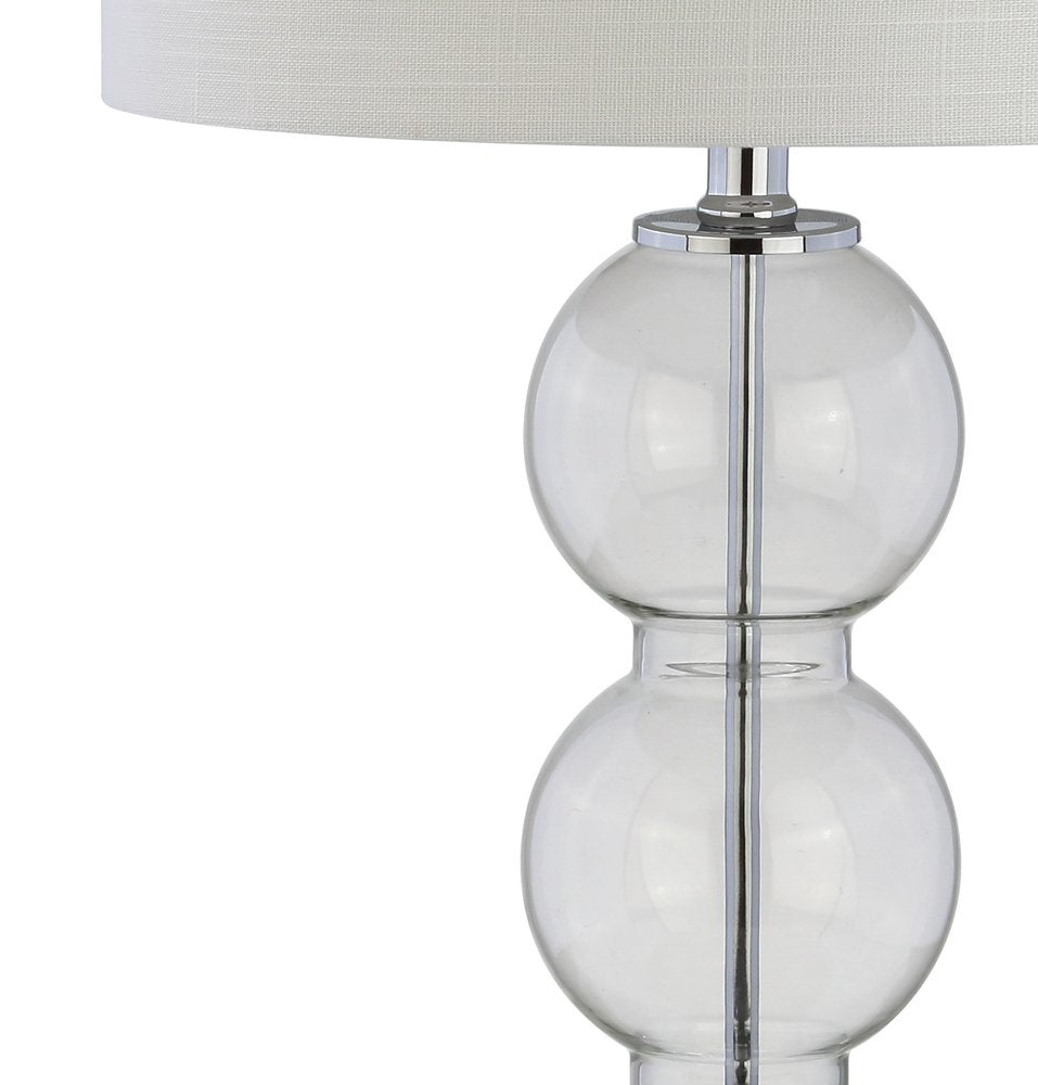 Set of Two 27" Silver Novelty Table Lamps With Drum Shades