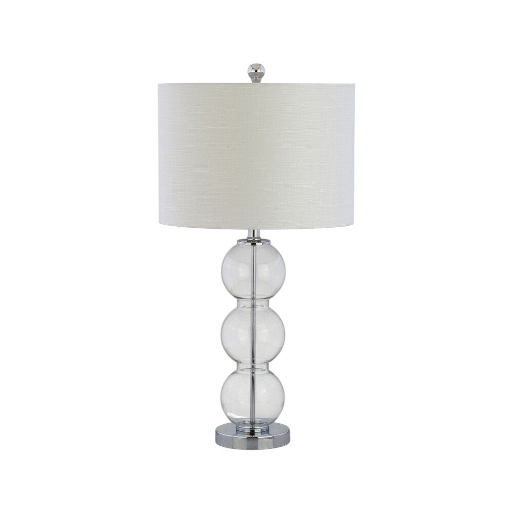 Set of Two 27" Silver Novelty Table Lamps With Drum Shades on a white background