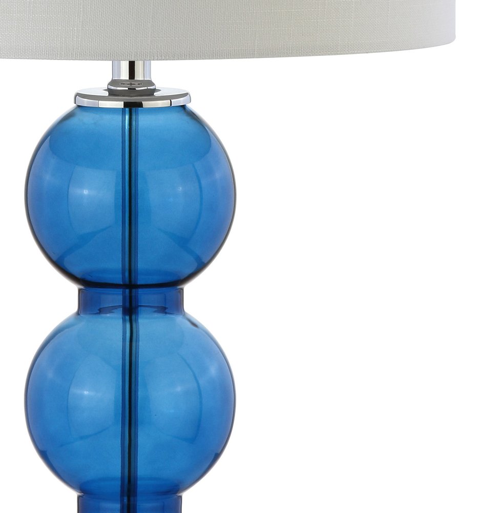 Set of Two 27" Silver Novelty Table Lamps With Drum Shades