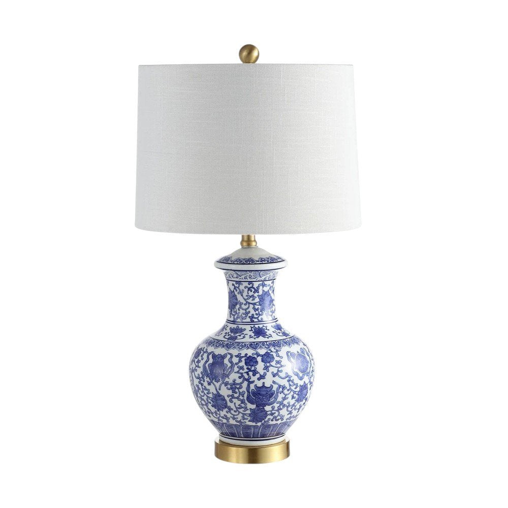 Set of Two 25" Gold Novelty Table Lamps With Globe Shades