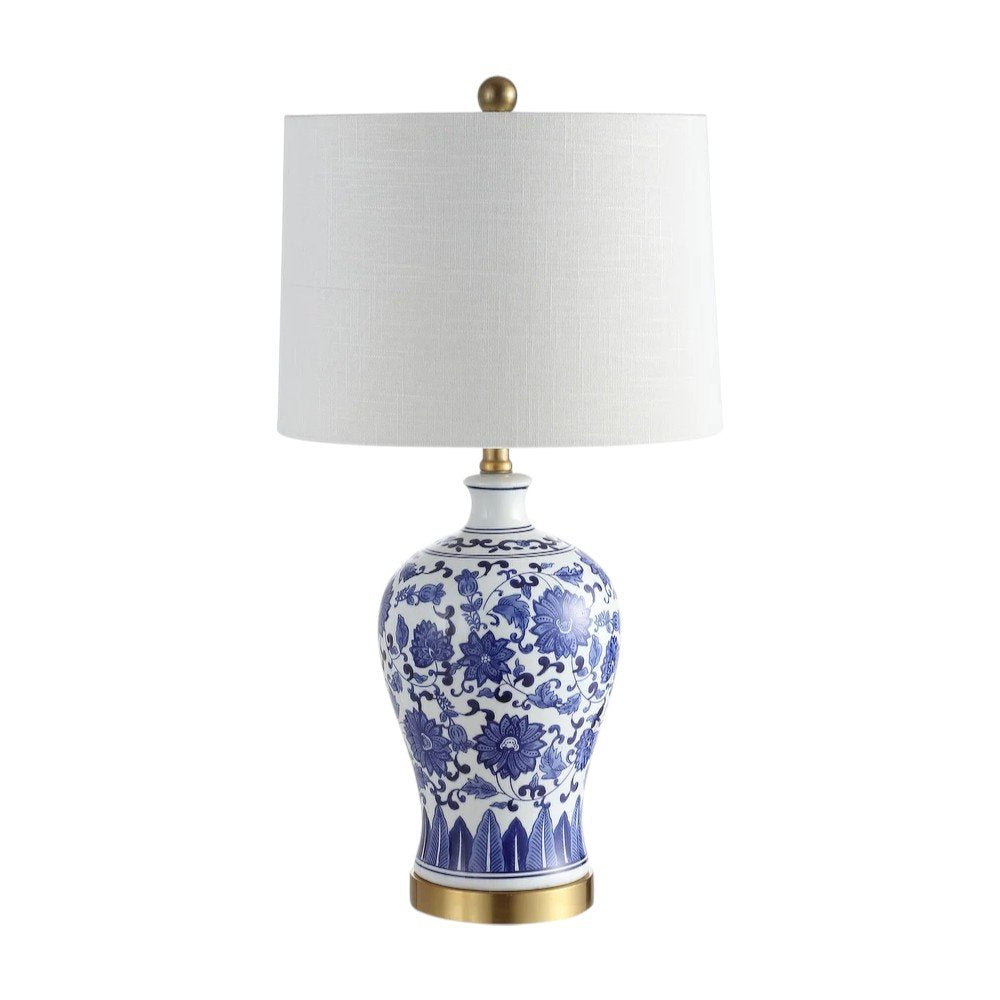 Set of Two 26" Gold Novelty Table Lamps With Globe Shades on a white background