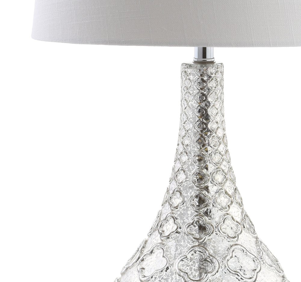 Set of Two 26" Silver Novelty Table Lamps With Drum Shades
