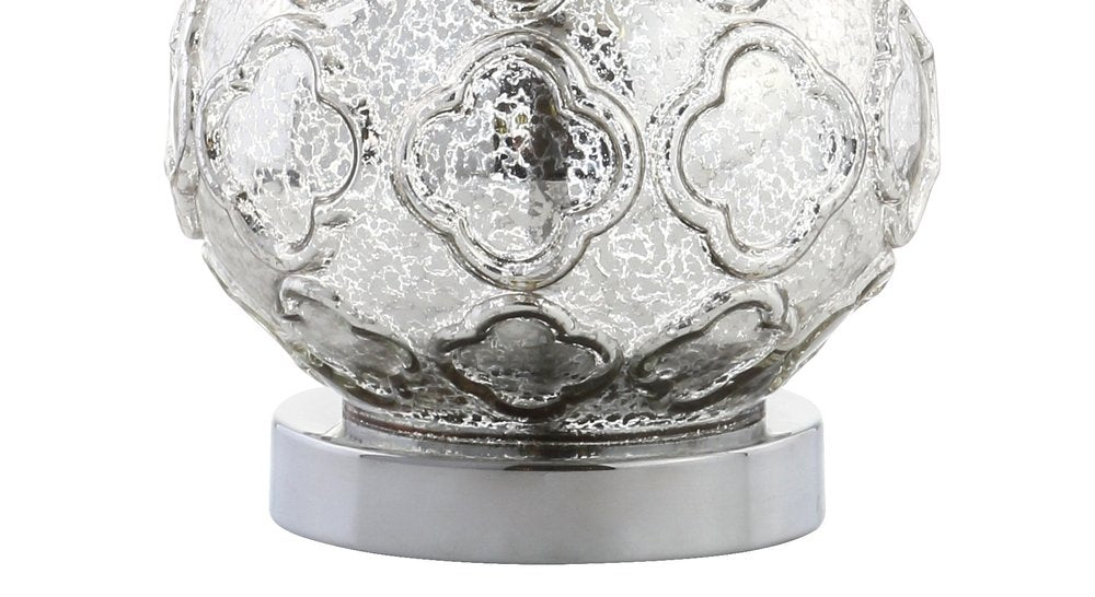 Set of Two 26" Silver Novelty Table Lamps With Drum Shades