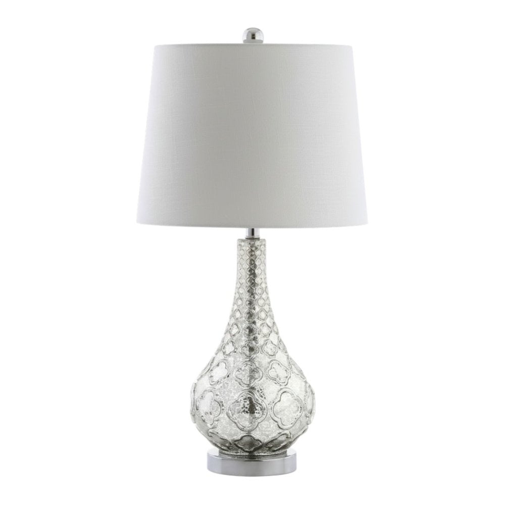 Set of Two 26" Silver Novelty Table Lamps With Drum Shades
