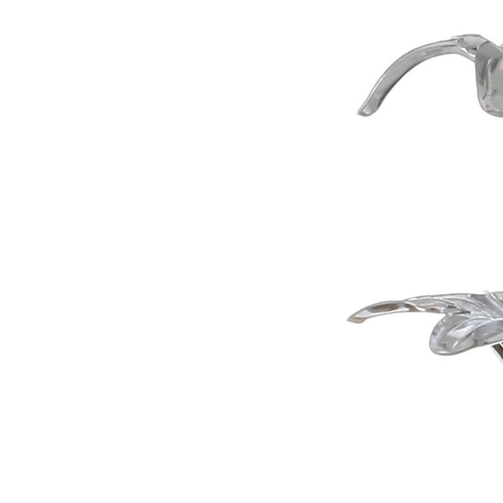 24" Silver Novelty Table Lamp With Drum Shade. Table lamp isolated on a plain white background, finished in silver.