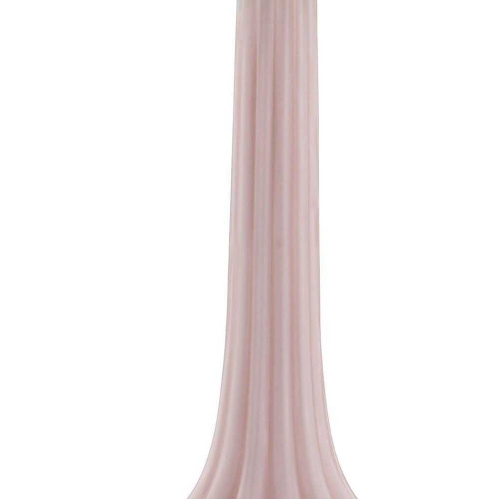 Set of Two 29" Clear Novelty Table Lamps With Drum Shades