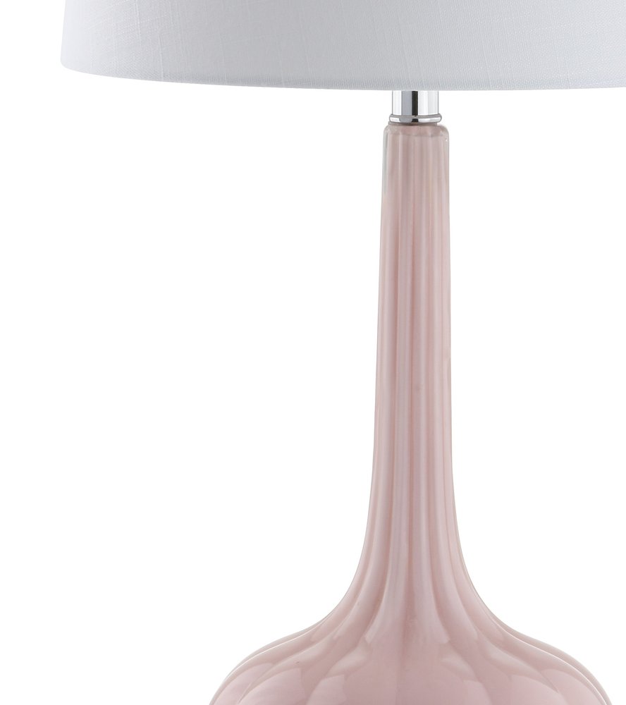Set of Two 29" Clear Novelty Table Lamps With Drum Shades