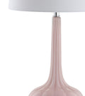 Set of Two 29" Clear Novelty Table Lamps With Drum Shades on a white background