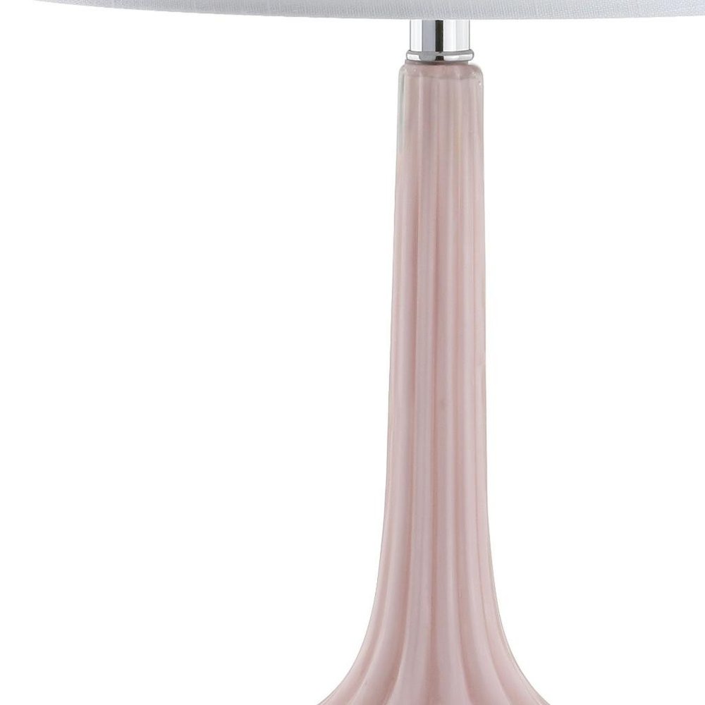 Set of Two 29" Clear Novelty Table Lamps With Drum Shades