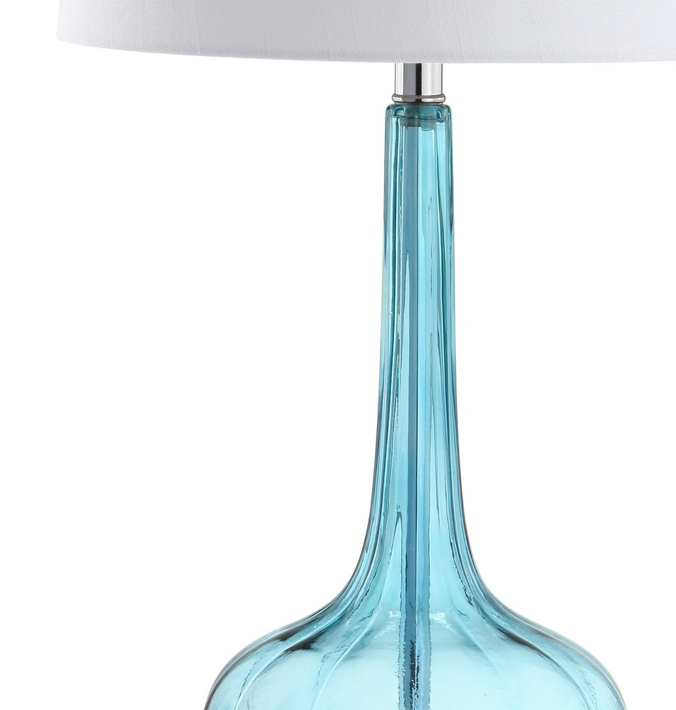 Set of Two 29" Clear Novelty Table Lamps With Drum Shades on a white background