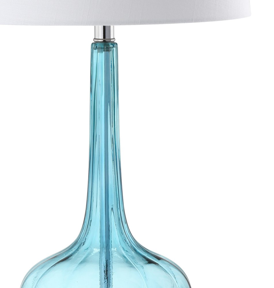 Set of Two 29" Clear Novelty Table Lamps With Drum Shades on a white background