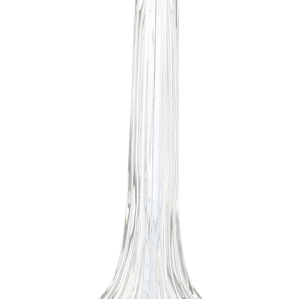 Set of Two 29" Clear Novelty Table Lamps With Drum Shades on a white background