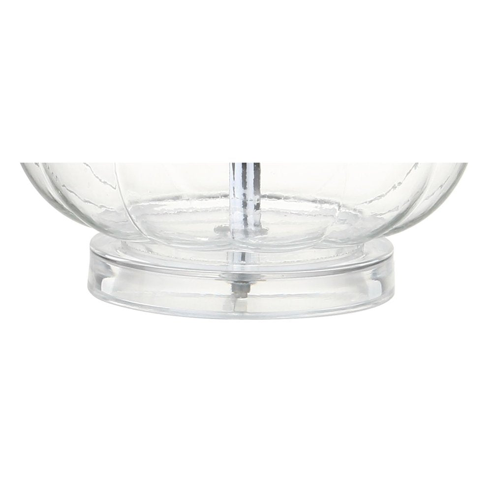 Set of Two 29" Clear Novelty Table Lamps With Drum Shades on a white background