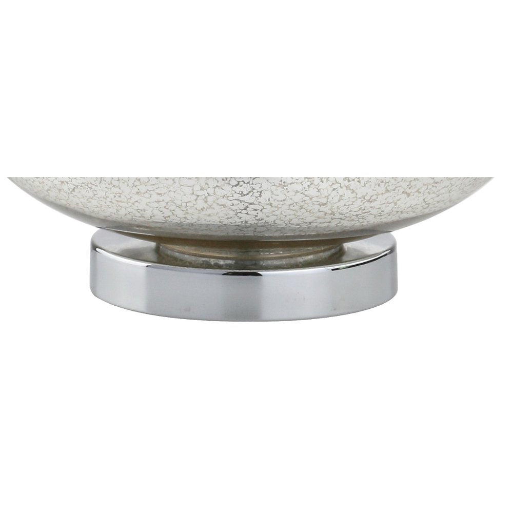 Set of Two 26" Silver Novelty Table Lamps With Drum Shades on a white background