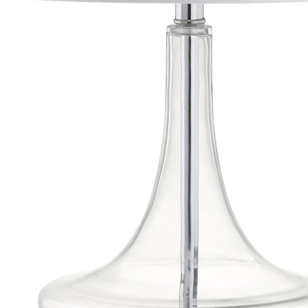 Set of Two 26" Silver Novelty Table Lamps With Drum Shades