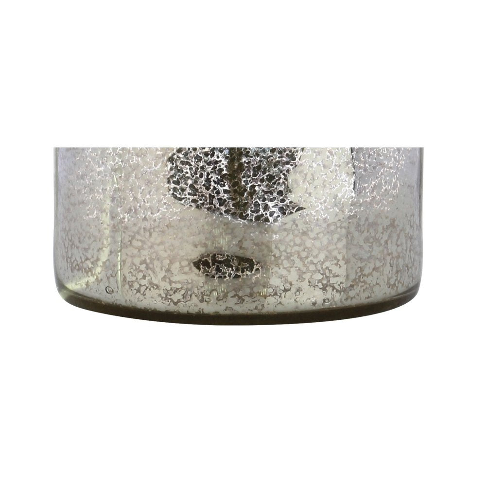 25" Clear Novelty Table Lamp With Drum Shade. Table lamp isolated on a plain white background, finished in clear.