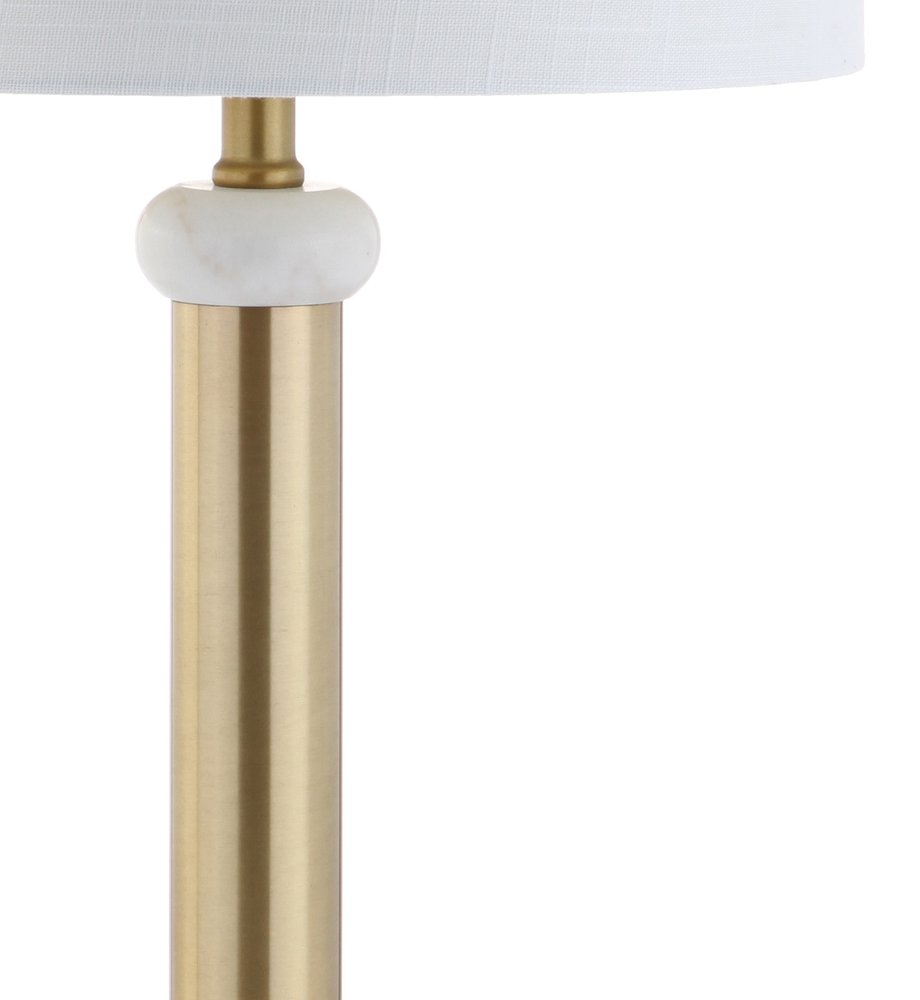 27" Gold Novelty Table Lamp With Drum Shade. Table lamp isolated on a plain white background.