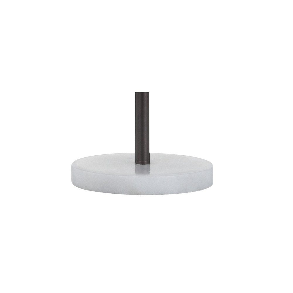 27" White Novelty Table Lamp With Globe Shade. Table lamp isolated on a plain white background, in a white finish.