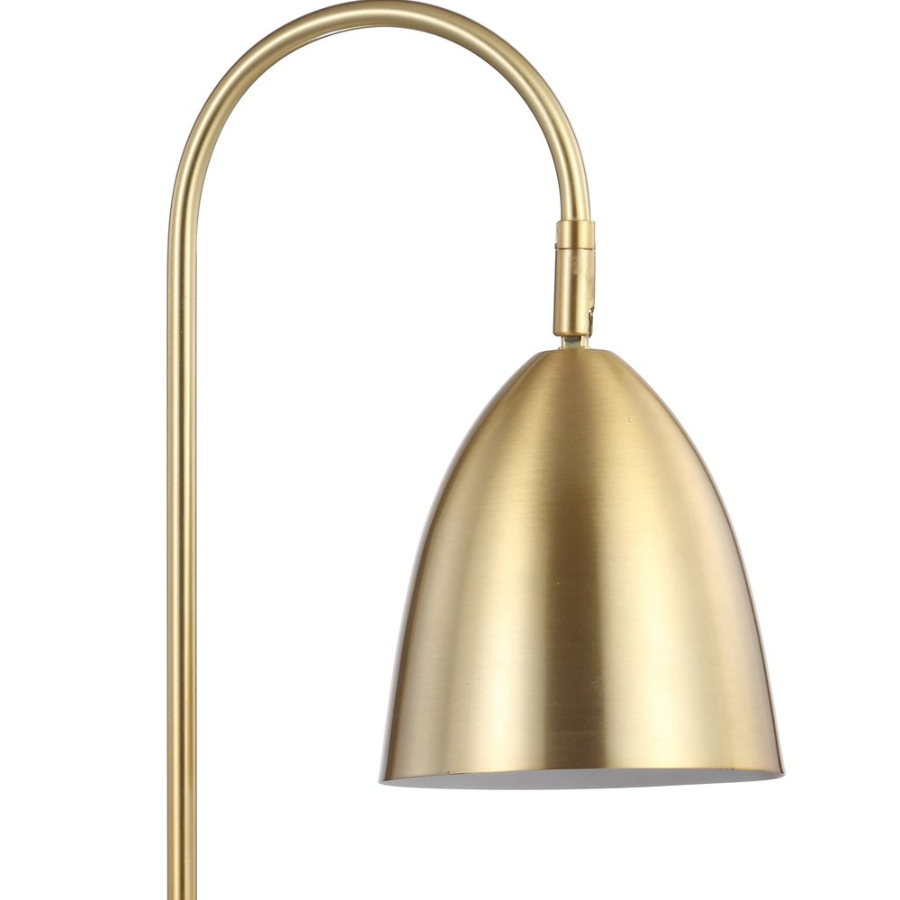 26" White Arched Lamp With Novelty Shade. Lamp isolated on a plain white background, showing its white color.