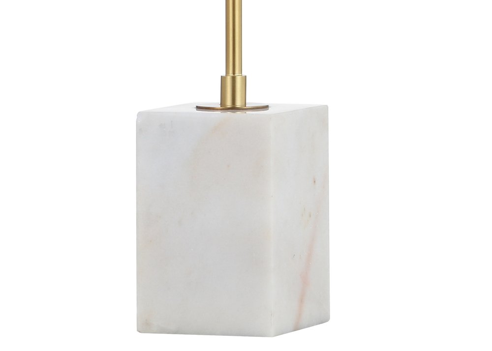 26" White Arched Lamp With Novelty Shade. Lamp isolated on a plain white background, finished in white.