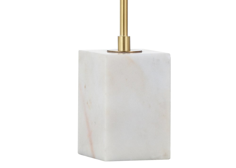 26" White Arched Lamp With Novelty Shade. Lamp isolated on a plain white background, in a white finish.