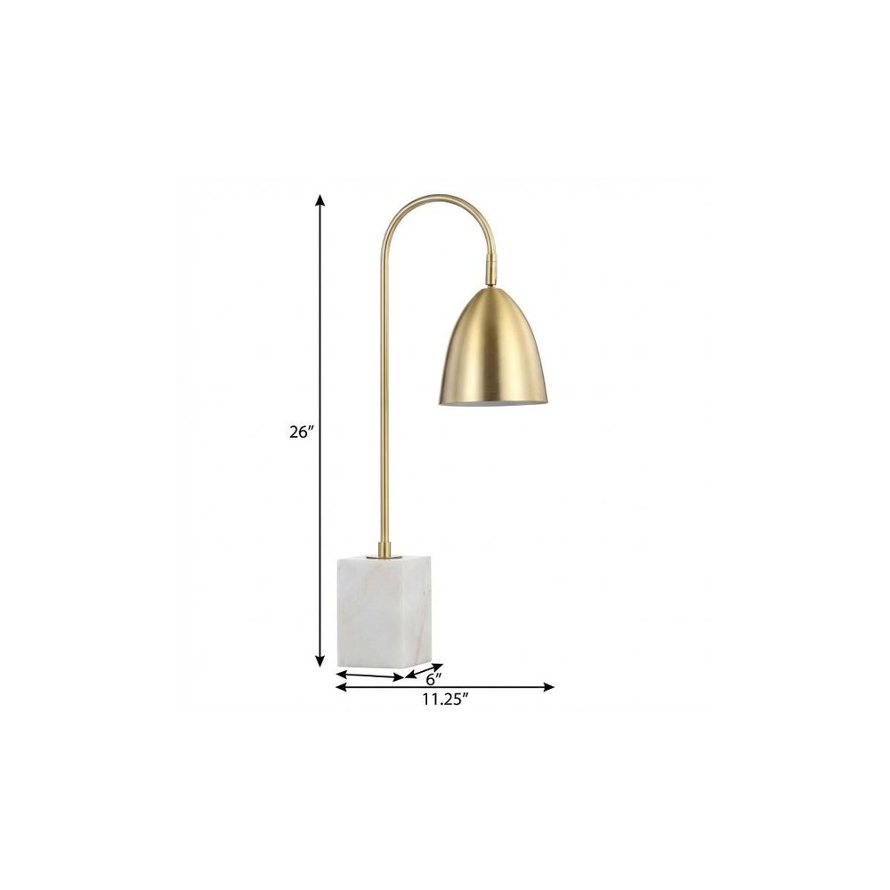26" White Arched Lamp With Novelty Shade. Lamp isolated on a plain white background, showing its white color.