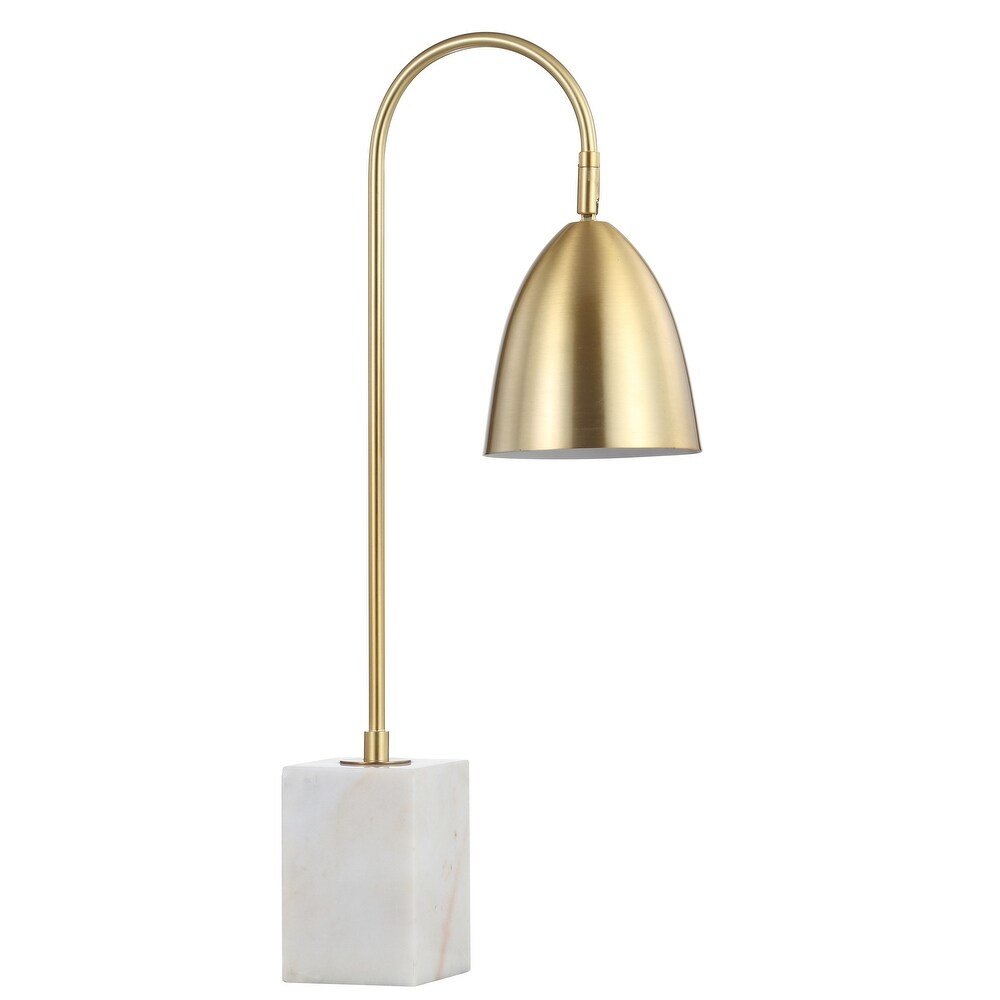 26" White Arched Lamp With Novelty Shade. Lamp isolated on a plain white background, showing its white color.